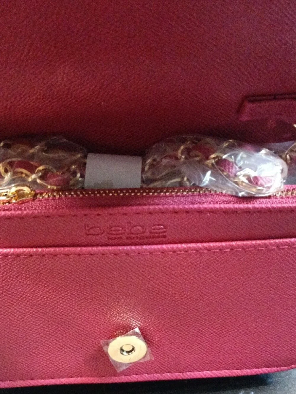 bebe Fuchsia Pink Studded Zip-Around Wallet